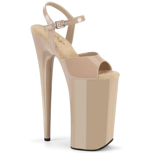 Pleaser BEYOND-009 Plateau Sandalettes Patent Nude EU-39 / US-9