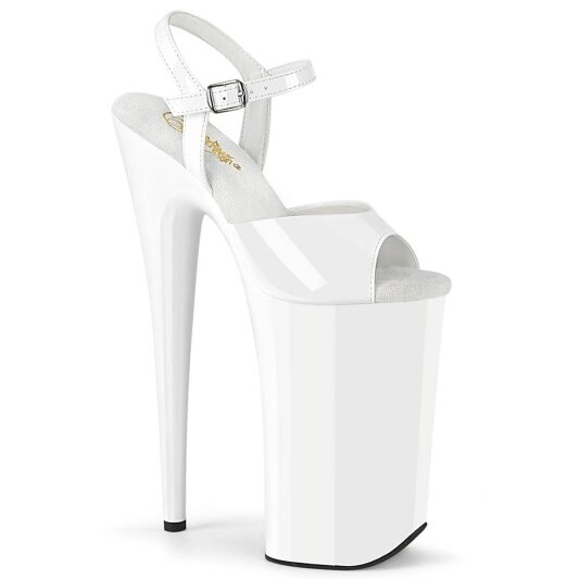Pleaser BEYOND-009 Plateau Sandalettes Patent White EU-40 / US-10