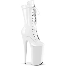 Pleaser BEYOND-1050 Plateau Ankle Boots Patent White...