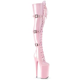Pleaser BEYOND-3028 Plateau Overknee Boots Patent Light...