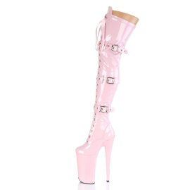 Pleaser BEYOND-3028 Plateau Overknee Boots Patent Light Pink EU-36 / US-6