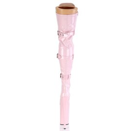 Pleaser BEYOND-3028 Plateau Overknee Boots Patent Light Pink EU-38 / US-8