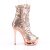 Pleaser BLONDIE-R-1008 Plateau Ankle Boots Sequins Chrome Rose Gold EU-35 / US-5
