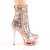 Pleaser BLONDIE-R-1009 Plateau Ankle Boots Sequins Chrome Rose Gold EU-36 / US-6