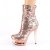 Pleaser BLONDIE-R-1009 Plateau Ankle Boots Sequins Chrome Rose Gold EU-37 / US-7