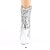 Pleaser BLONDIE-R-1009 Plateau Ankle Boots Sequins Chrome Silver EU-36 / US-6
