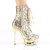 Pleaser BLONDIE-R-1020 Plateau Ankle Boots Sequins Chrome Gold EU-36 / US-6