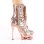 Pleaser BLONDIE-R-1020 Plateau Ankle Boots Sequins Chrome Rose Gold EU-35 / US-5