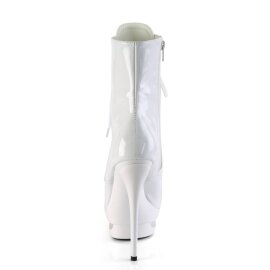 Pleaser BLONDIE-R-1020 Plateau Ankle Boots Patent Chrome White EU-35 / US-5