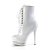 Pleaser BLONDIE-R-1020 Plateau Ankle Boots Patent Chrome White EU-35 / US-5