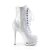 Pleaser BLONDIE-R-1020 Plateau Ankle Boots Patent Chrome White EU-35 / US-5