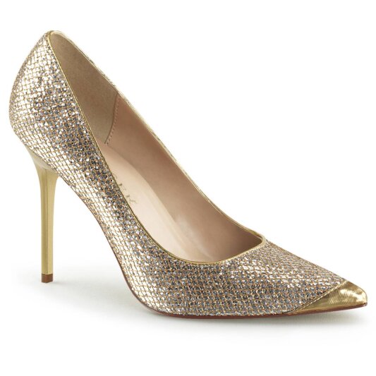 Pleaser CLASSIQUE-20 Pumps Glitter Gold EU-41 / US-11