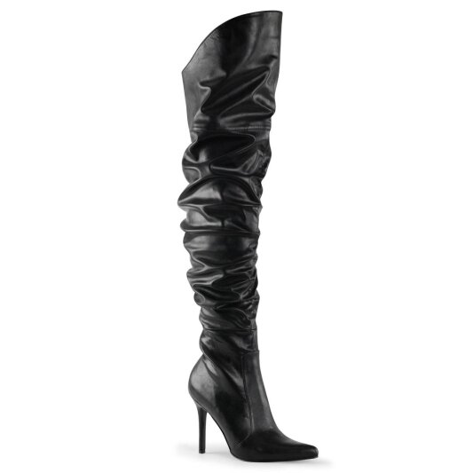 Pleaser CLASSIQUE-3011 Overknee Boots Faux Leather Black EU-35 / US-5