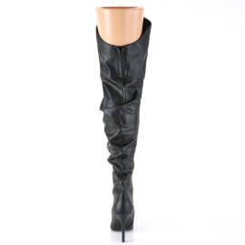 Pleaser CLASSIQUE-3011 Overknee Boots Faux Leather Black EU-35 / US-5