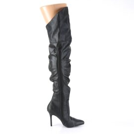 Pleaser CLASSIQUE-3011 Overknee Boots Faux Leather Black EU-35 / US-5