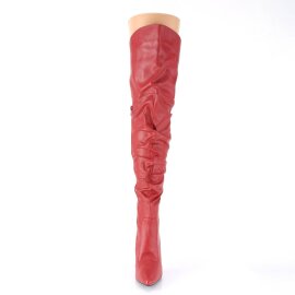 Pleaser CLASSIQUE-3011 Overknee Boots Faux Leather Red...