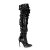 Pleaser COURTLY-3011 Overknee Boots Sequins Black EU-40 / US-10