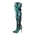 Pleaser COURTLY-3011 Overknee Boots Sequins Green Blue EU-41 / US-11