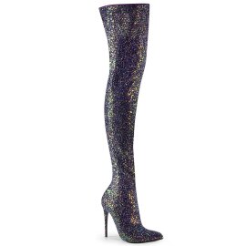 Pleaser COURTLY-3015 Overknee Boots Glitter Black EU-39 /...