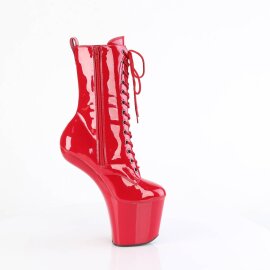 Pleaser CRAZE-1040 Plateau Ankle Boots Patent Red EU-37 / US-7