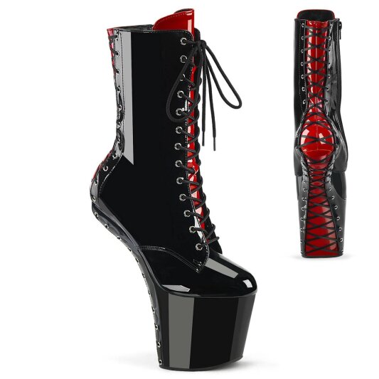 Pleaser CRAZE-1040FH Plateau Ankle Boots Patent Black EU-40 / US-10