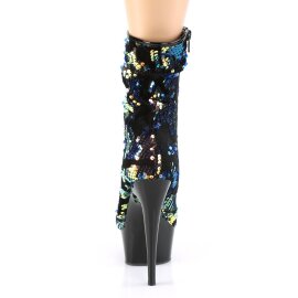 Pleaser DELIGHT-1004 Plateau Ankle Boots Sequins Blue EU-36 / US-6