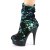 Pleaser DELIGHT-1004 Plateau Ankle Boots Sequins Green EU-35 / US-5