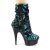 Pleaser DELIGHT-1004 Plateau Ankle Boots Sequins Green EU-35 / US-5