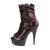 Pleaser DELIGHT-1008SQ Plateau Ankle Boots Sequins Red EU-37 / US-7