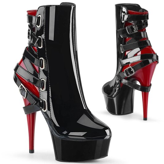 Pleaser DELIGHT-1012 Plateau Ankle Boots Patent Black EU-36 / US-6