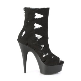 Pleaser DELIGHT-1014 Plateau Ankle Boots Faux Suede Black EU-36 / US-6
