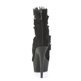 Pleaser DELIGHT-1014 Plateau Ankle Boots Faux Suede Black EU-37 / US-7