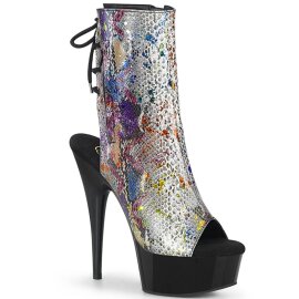 Pleaser DELIGHT-1018SP Plateau Ankle Boots Black Colorful...