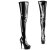 Pleaser DELIGHT-3000BONE Plateau Overknee Boots Patent Black EU-36 / US-6