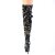Pleaser DELIGHT-3004 Plateau Overknee Boots Sequins Blue EU-35 / US-5