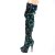 Pleaser DELIGHT-3004 Plateau Overknee Boots Sequins Green EU-35 / US-5