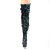Pleaser DELIGHT-3004 Plateau Overknee Boots Sequins Green EU-35 / US-5