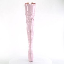 Pleaser DELIGHT-3027 Plateau Overknee Boots Patent Light Pink EU-36 / US-6