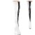 Pleaser DELIGHT-3027 Plateau Overknee Boots Patent White EU-35 / US-5
