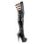 Pleaser DELIGHT-3055 Plateau Overknee Boots Patent Black EU-35 / US-5
