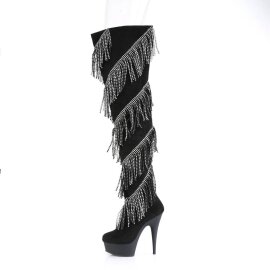 Pleaser DELIGHT-3065 Plateau Overknee Boots Black EU-36 / US-6