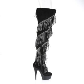 Pleaser DELIGHT-3065 Plateau Overknee Boots Black EU-36 / US-6