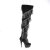 Pleaser DELIGHT-3065 Plateau Overknee Boots Black EU-36 / US-6