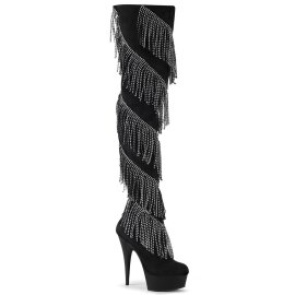 Pleaser DELIGHT-3065 Plateau Overknee Boots Black EU-37 /...