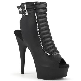 Pleaser DELIGHT-600-18 Plateau Ankle Boots Faux Leather Black EU-37 / US-7