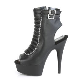 Pleaser DELIGHT-600-18 Plateau Ankle Boots Faux Leather Black EU-37 / US-7