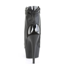 Pleaser DELIGHT-600-18 Plateau Ankle Boots Faux Leather Black EU-37 / US-7