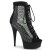 Pleaser DELIGHT-600-33RM Plateau Ankle Boots Faux Suede Rhinestones Black EU-39 / US-9