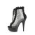 Pleaser DELIGHT-600-33RM Plateau Ankle Boots Faux Suede Rhinestones Black EU-39 / US-9