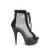 Pleaser DELIGHT-600-33RM Plateau Ankle Boots Faux Suede Rhinestones Black EU-39 / US-9